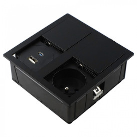 Блок розеток ASA Plastici VersaHit Dual 1x220В + 1USB 5V матовый черный 060.15F.00045