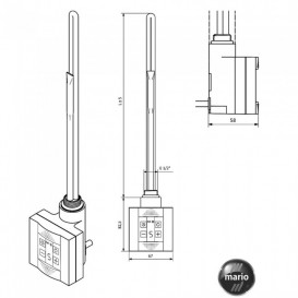 Блок управління для сушки для рушників Mario Terma KTX 4S приховане підключення 4820111354894