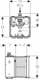 Блок управління змивом пісуара Geberit Basic 115.801.00.5