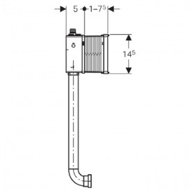 Блок управления смывом писсуара Geberit со смывным патрубком и выпускным комплектом 115.985.00.5