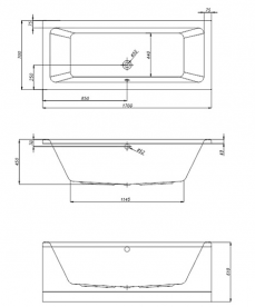 Боковая панель Kolpa-San Aida 75х61 см белый 951346/936503