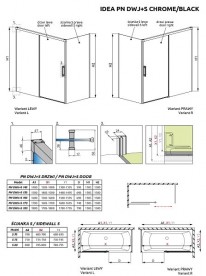 Боковая стенка для шторки для ванной Radaway Idea PN S 75 см правая хром/прозрачное стекло 10005075-01-01R