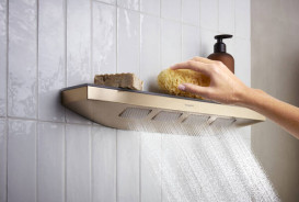 Боковой душ Hansgrohe Rainfinity 500 1 режим с полкой шлифованная бронза 26243140