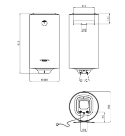 Бойлер Ariston SG1 100 V EU мокрий ТЕН білий 3213002