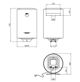 Бойлер Ariston SG1 80 V EU мокрий ТЕН білий 3213001