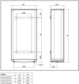 Бойлер Ariston Velis Pro Dry WiFi 100 EU сухой ТЭН белый 3100910