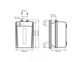 Бойлер Arti WH Compact SU 10L/1 монтаж під мийкою мокрий ТЕН білий 602202