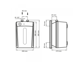 Бойлер Arti WH Compact SU 5L/1 монтаж под мойкой мокрый ТЭН белый 602199
