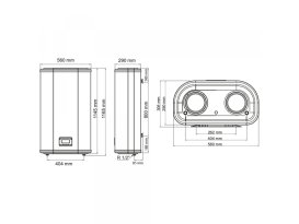 Бойлер Arti WH Flat Dry 100L/2 універсальний сухий ТЕН білий 602254