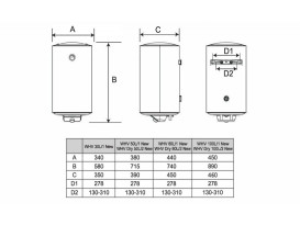 Бойлер Arti WHV 50L/1 New вертикальный мокрый ТЭН белый 332206