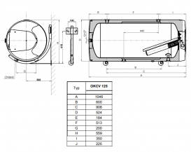 Бойлер комбінованого нагріву Drazice OKCV 125 навісний горизонтальний праве виконання 1103408211