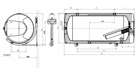 Бойлер комбинированного нагрева Drazice OKCV 200 навесной горизонтальный правое исполнение 1107408111