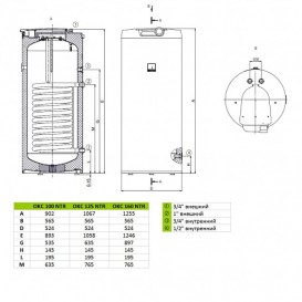 Бойлер косвенного нагрева Drazice OKC 100 NTR напольный вертикальный 1108708101