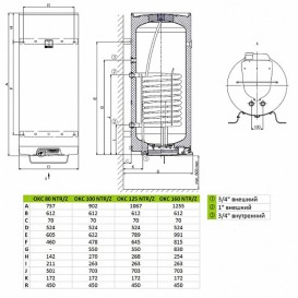 Бойлер косвенного нагрева Drazice OKC 160 NTR/Z навесной вертикальный 1106508101