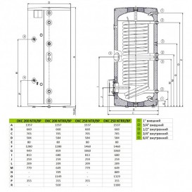 Бойлер косвенного нагрева Drazice OKC 250 NTRR/BP напольный вертикальный 110990101