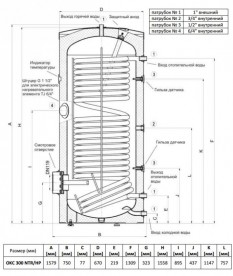 Бойлер непрямого нагріву Drazice OKC 300 NTR / HP підлоговий вертикальний 121091401