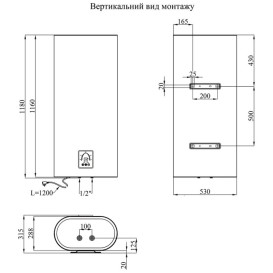 Бойлер Kroner Flacher K100F2-D 100 л с сухим ТЭНом белый CV031152