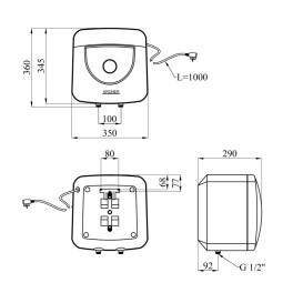 Бойлер Kroner Small K10SA1.5 10 л з мокрим ТЕНом білий CV034583