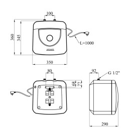 Бойлер Kroner Small K10SU1.5 10 л с мокрым ТЭНом белый CV034585