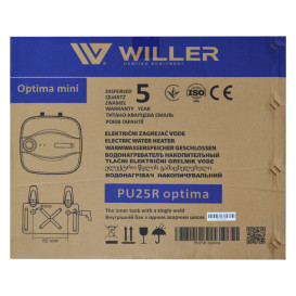 Бойлер Willer PU25R Optima Mini монтаж під мийкою 25 л мокрий ТЕН білий 46695