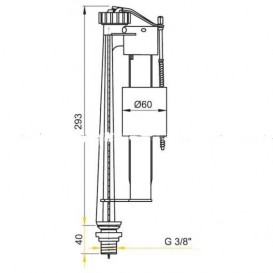 Bпускной механизм AlcaPlast для керамических бачков с нижней подводкой A12 3/8