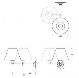 Бра Simas Accessori без абажура хром 45 MOB19