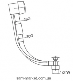 BUGNATESE СЛИВ-ПЕРЕЛИВ ДЛЯ ВАННЫ Черный RICOP19138