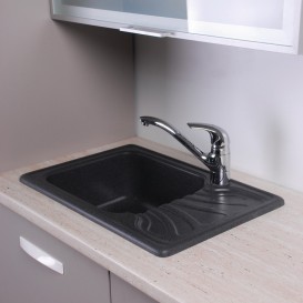 Мийка для кухні прямокутна Буль-Буль Filadelfia обертаємося врізна Маграніт світло-чорний 103060004