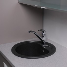 Мийка для кухні кругла Буль-Буль Nevada 45х45х21 врізна Маграніт світло-чорний 104040004