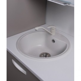 Мийка для кухні кругла Буль-Буль Texas врізна Маграніт білий 101050001