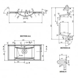 Раковина для ванной на тумбу умывальник-столешница Буль-Буль коллекция Lucia белая 1310101