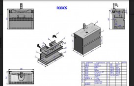 Тумба подвесная Буль-Буль Rodos 690х342х525 с раковиной Elina 700 белый 11307012200
