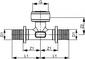 Быстросъемное соединение Tece TECEflex тройник 16хRp1/2х16 кремнистая бронза 708633