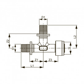 Быстросъемное соединение Tece TECEflex тройник 16х16хRp1/2 кремнистая бронза 708632