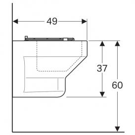 Чаша для слива сильно загрязненной воды Geberit Publica с откидной решеткой санфарфор белый KeraTect 201680600