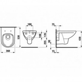 Чаша подвесного унитаза Laufen Pro Pack 36х56 см с сиденьем с крышкой белый H8679500000001