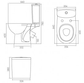 Чаша унитаза Kolo Freja косой выпуск 30° керамика белый L73202000