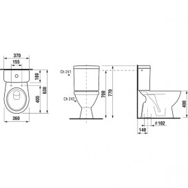 Чаша унитаза-компакт Jika Lyra Plus без бачка керамика белый H8243870000001