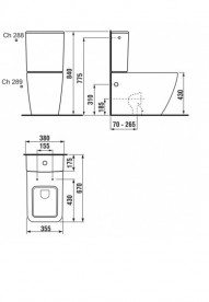Чаша унитаза-компакт Jika Pure без бачка керамика белый H8244260002311