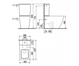 Чаша унітазу-компакт Jika Pure perla без бачка кераміка білий H8244261002311