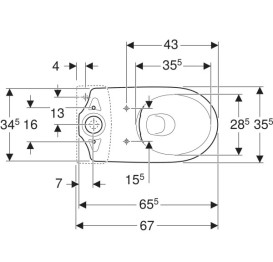 Чаша унитаза-компакта Geberit Selnova Comfort 35,5х65,5 см сантехнический фарфор белый 500.486.01.7