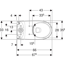 Чаша унитаза-компакта Geberit Selnova 35,5х66 см сантехнический фарфор белый 500.488.01.7