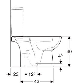 Чаша унитаза-компакта Geberit Selnova 35,5х66 см сантехнический фарфор белый 500.488.01.7