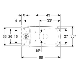 Чаша унітазу-компакту Geberit Selnova Square 35,5х68 см сантехнічний фарфор білий 500.489.01.7