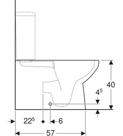 Чаша унітазу-компакту Geberit Selnova Square 35,5х68 см сантехнічний фарфор білий 500.489.01.7