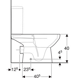 Чаша унитаза-компакта Geberit Selnova Square 35х68 см сантехнический фарфор белый 501.563.01.7