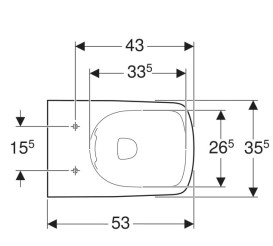 Унітаз підлоговий Geberit Selnova Square 35,5х53 см сантехнічний фарфор білий 501.564.01.7