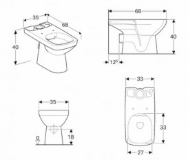 Чаша унітазу-компакта Geberit Selnova Square безободковая 35х68 см фарфор білий 500.152.01.1