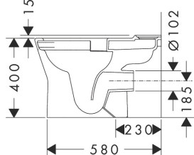 Чаша унитаза-компакта Hansgrohe EluPura Original S AquaChannel Flush 36х64 см керамика SmartClean белый 61165450
