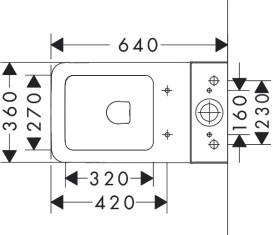 Чаша унітазу-компакту Hansgrohe EluPura Original Q AquaChannel Flush 36х64 см кераміка SmartClean білий 61177450